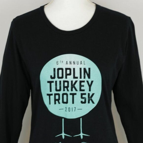 Anvil Joplin 5K Women's Medium Black Green Graphic Crewneck Long Sleeve Tee - Picture 2 of 8